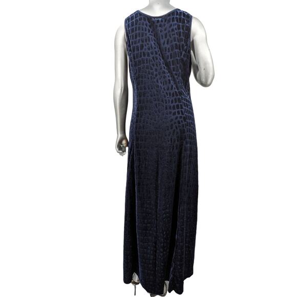 Vintage 1990s Lot 2 Glam Snakeskin Velour Burnout Damask MAXI DRESSES by JALATE - Picture 5 of 9